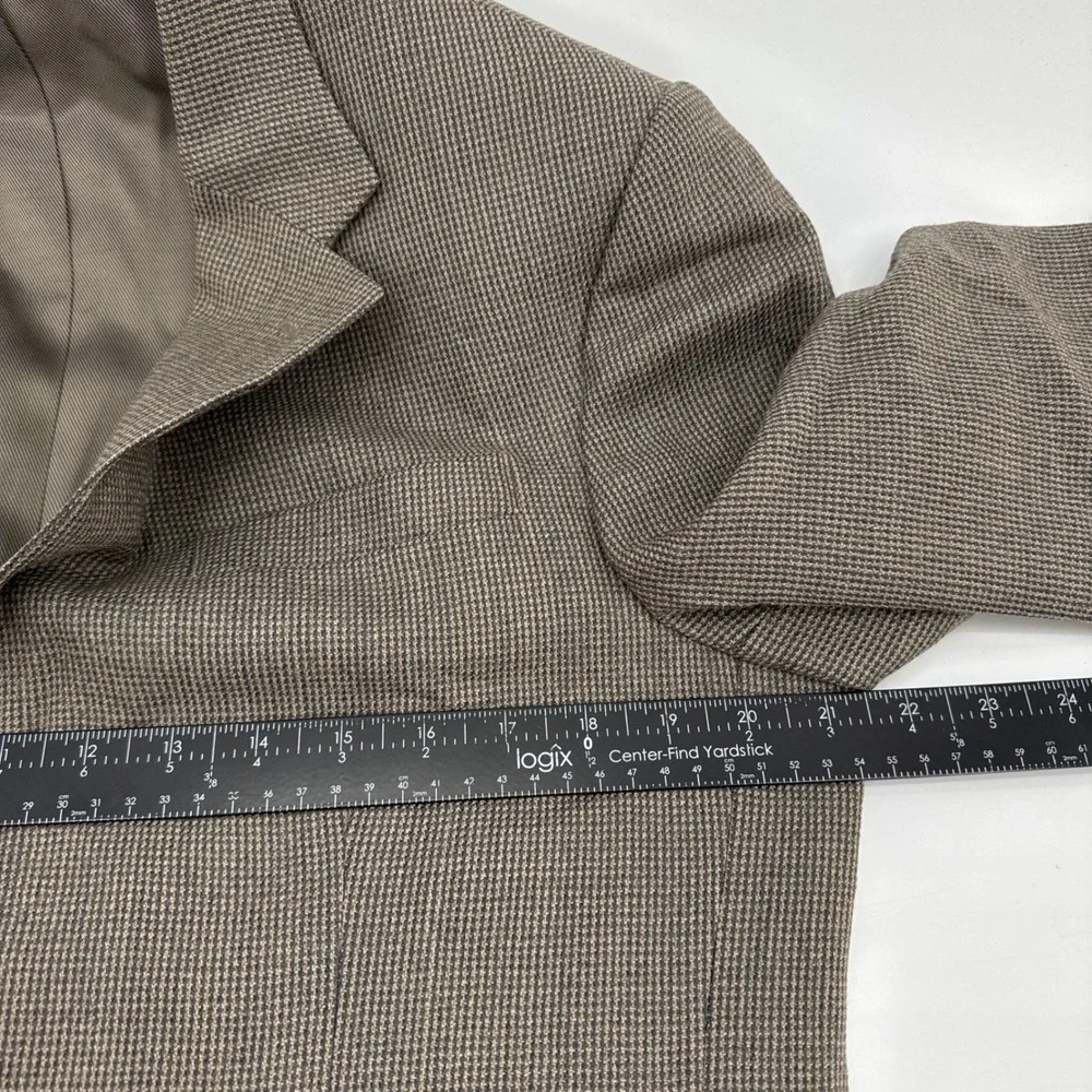 Oscar‎ de la Renta Mens Blazer 44R Gray Micro Houndstooth Two Button Sport Coat